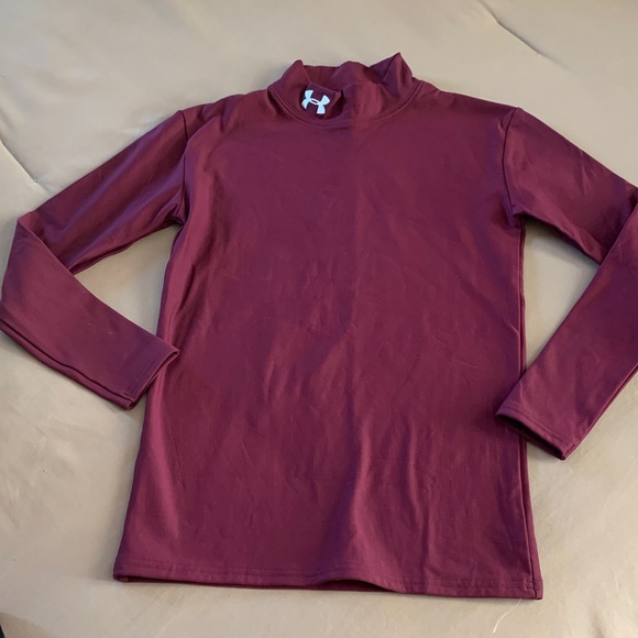 NWOTUnder Armour Cold Gear Athletic Shirt Burgundy - Picture 1 of 5